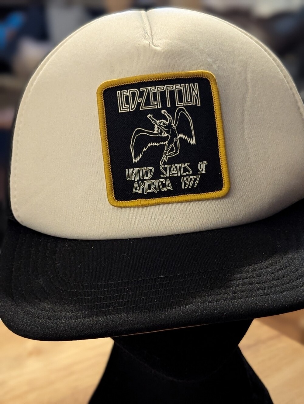 Led Zeppelin Patch Trucker Hat - White & Black